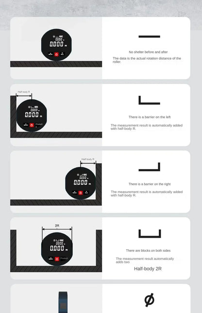 Roller Laser Rangefinder – Dual Mode Distance Meter, Laser & Roll Tape Measure for Home Improvement