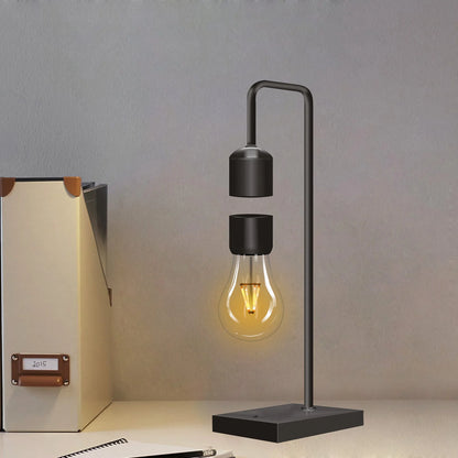 Magnetic Levitating Light Bulb – Wireless Floating LED Desk Lamp with Wood Base (Warm White)