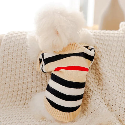 Luxury Knitted Winter Dog Sweater for Small Dogs – Warm Cardigan for Chihuahua & French Bulldog