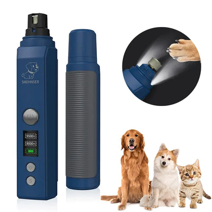 Quiet Electric Dog & Cat Nail Grinder with LED Light – Rechargeable Pet Nail Trimmer for Painless Grooming**