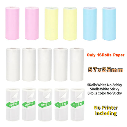Mini Photo Pocket Printer – Portable Ink-Free Thermal 57mm Sticker Printer, Wireless Bluetooth 200dpi for Android & iOS