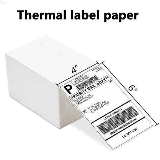 4"x6" Thermal Shipping Labels – 100x150mm Adhesive Sticker Paper (100 Sheets) for DHL, UPS, USPS, Express & Barcode Printing