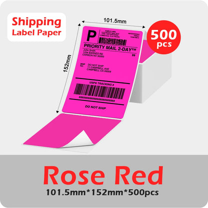 Phomemo 4x6 Thermal Shipping Label Paper – 500 Fanfold Labels, 100x150mm, Compatible with Zebra, Rollo, Phomemo, MUNBYN, Jiose & More
