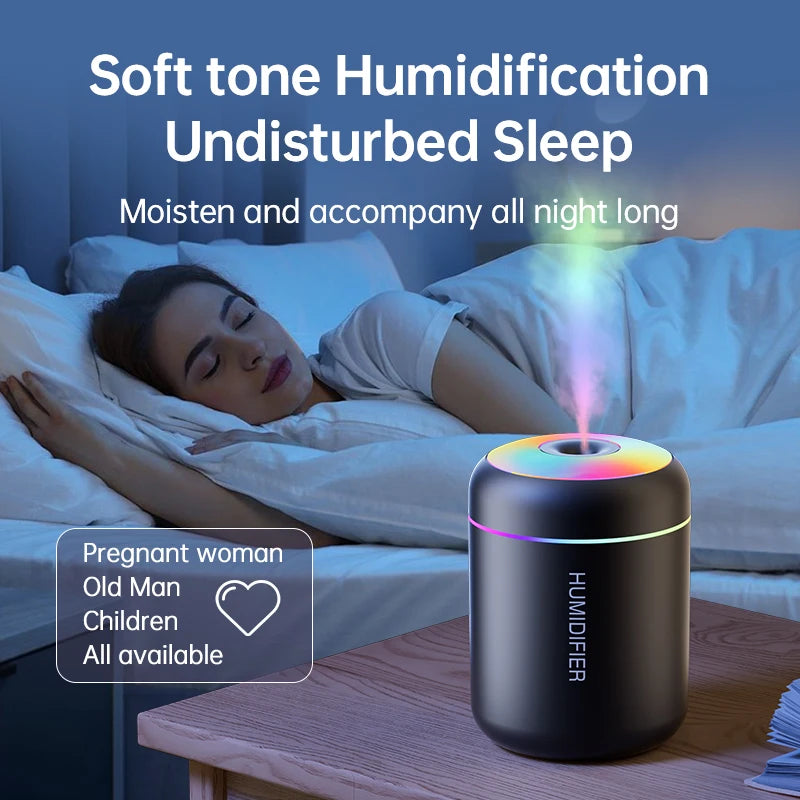 180ML USB Mini Aroma Humidifier – Ultrasonic Diffuser with LED Light for Home, Car & Bedroom