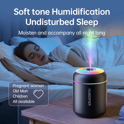 180ML USB Mini Aroma Humidifier – Ultrasonic Diffuser with LED Light for Home, Car & Bedroom
