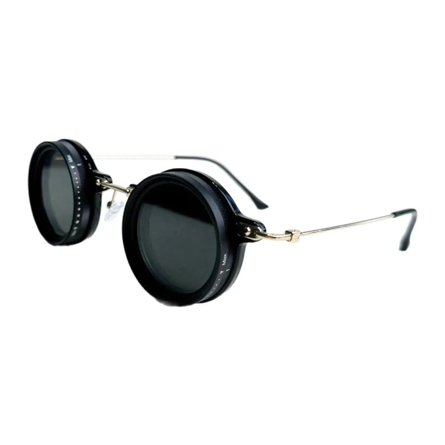 Adjustable Tint Polarized Sunglasses - Retro Round Frame for Outdoor Sports, Travel, Fishing & Casual Wear