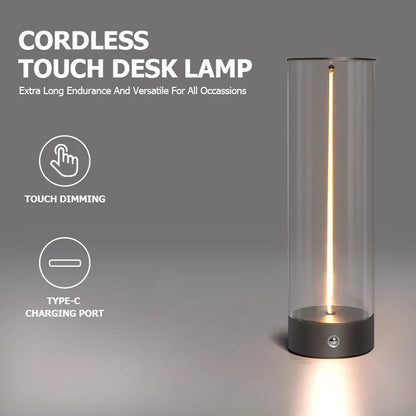 Minimalist Magnetic Touch-Control Desk Lamp – Cordless USB Rechargeable Night Light with 3 Ambient Colors