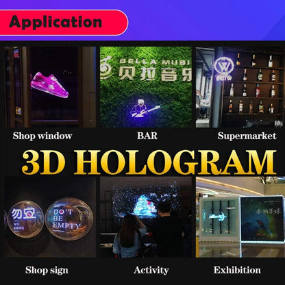 3D Hologram Fan 42CM WiFi LED Holographic Projector - 224 LED Beads, HD Floating Display for Advertising, Stores, Bars & Events