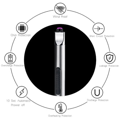 Mini USB Rechargeable Electric Pulse Flameless Arc Lighter – Windproof, Safe Candle & Gas Stove Ignition