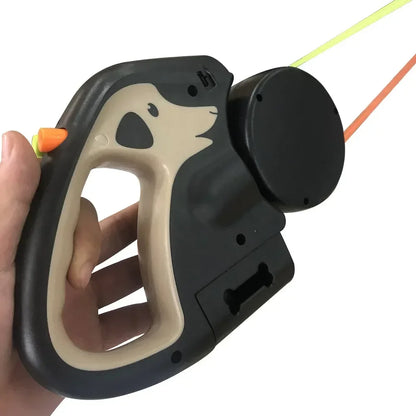 Retractable Double Dog Leash – 360° Swivel No-Tangle Leash with LED Flashlight & Poop Bag Holder