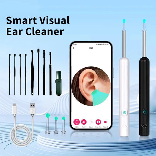 1-9pcs/Set Visual Ear Cleaner with Camera Ear Sticks USB Charging Ear Wax Removal Tool WIFI Connection 6 LED Lights Earpick