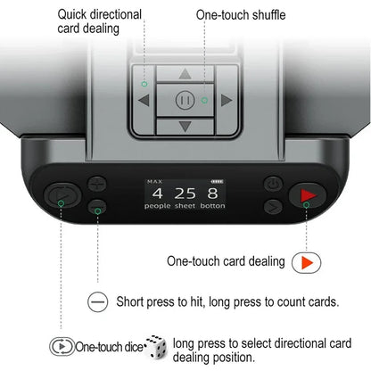 360° Rotating Automatic Card Shuffle Dealer Machine – 2-in-1 Shuffling & Dealing Tool for Poker, Party Games, and Outdoor Use