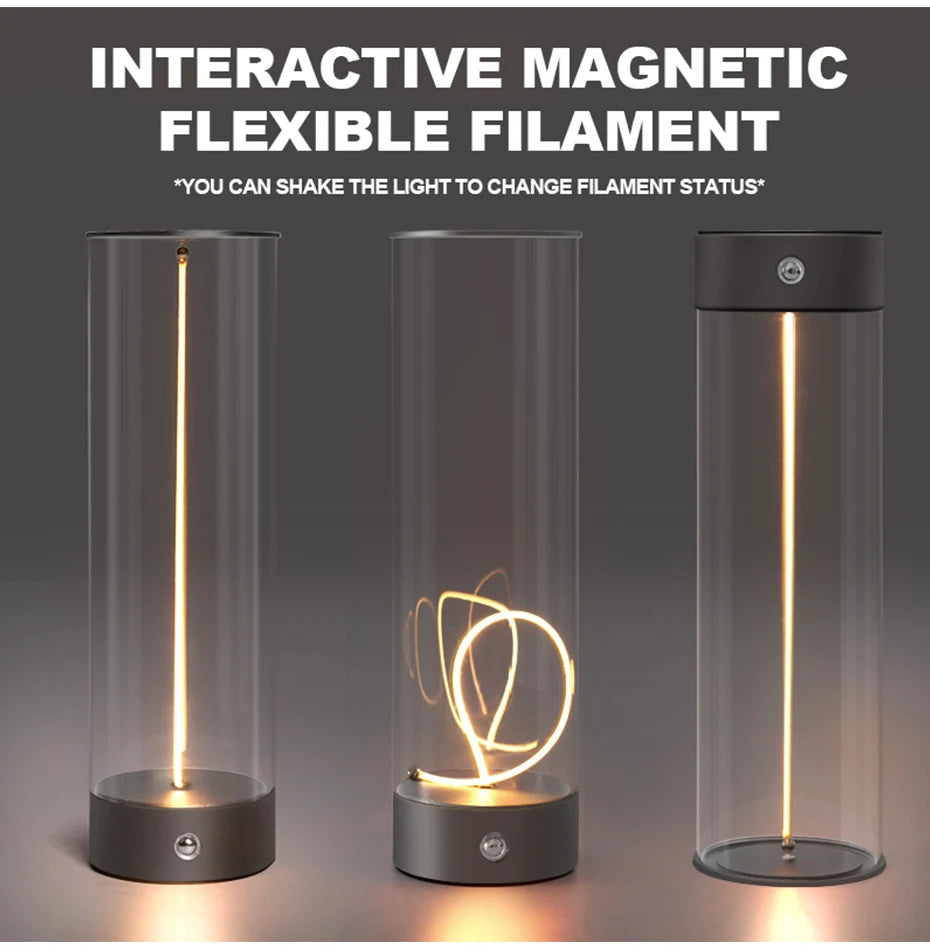 Minimalist Magnetic Touch-Control Desk Lamp – Cordless USB Rechargeable Night Light with 3 Ambient Colors