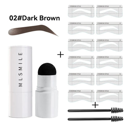 Waterproof Eyebrow Stamp Shaping Kit – Long-Lasting Powder with Templates & Brushes for Natural Brows