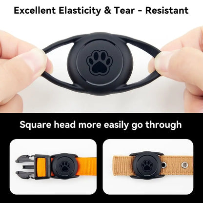 Waterproof For Airtag Dog Collar Holder Case Silicone Lightweight Tracker Cover Protector Stretchable Protective Sleeve Cat