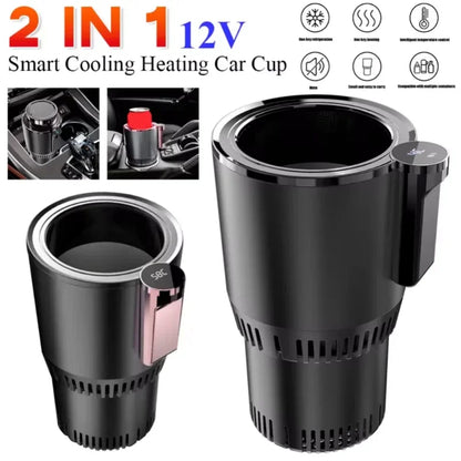 Smart 2-in-1 Car Hot & Cold Cup Holder – Fast Heating & Cooling Drink Warmer/Chiller with Touch Screen Control