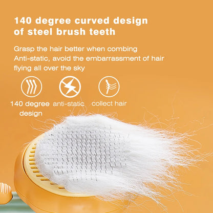 Pumpkin Pet Brush – Self-Cleaning Slicker Brush for Dogs & Cats, Removes Loose Undercoat & Tangles, Gentle Grooming Comb