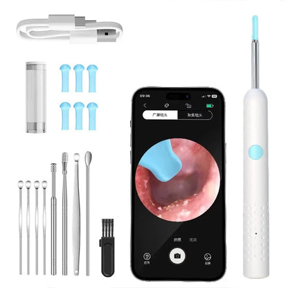 Visual Ear Cleaner with 1296P Camera & 6 LED Lights - Wireless WI-FI Smart Ear Wax Removal Tool with USB-C Charging