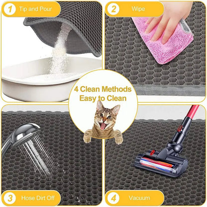 Waterproof Double-Layer Cat Litter Mat – Trapping Clean Pad for Litter Box | EVA Pet Mat for Cats