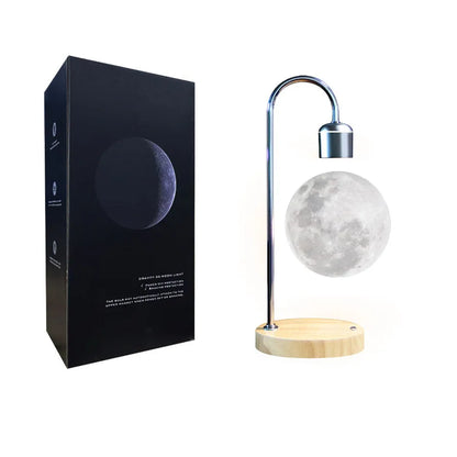 Magnetic Levitating Light Bulb – Wireless Floating LED Desk Lamp with Wood Base (Warm White)