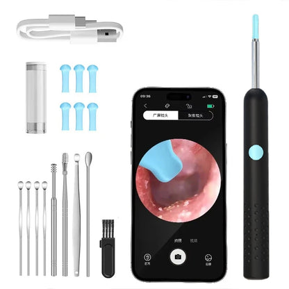 Visual Ear Cleaner with 1296P Camera & 6 LED Lights - Wireless WI-FI Smart Ear Wax Removal Tool with USB-C Charging