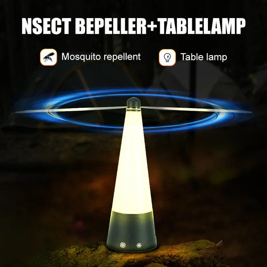 LED Fly Repellent Fan – Portable Insect Repeller for Outdoor Dining, USB/Battery Powered