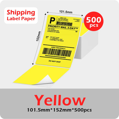 Phomemo 4x6 Thermal Shipping Label Paper – 500 Fanfold Labels, 100x150mm, Compatible with Zebra, Rollo, Phomemo, MUNBYN, Jiose & More