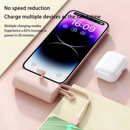 Xiaomi 50000mAh Mini Capsule Power Bank – Fast Charging with Built-in Lanyard, Type-C & Lightning Output