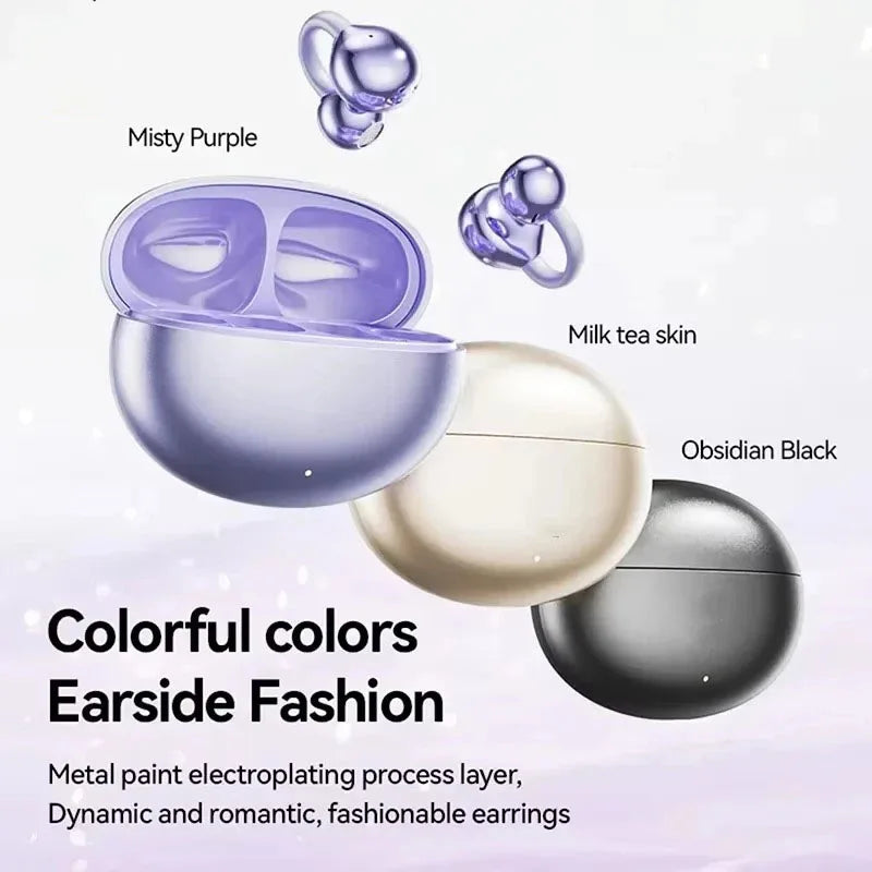 Wireless Earbuds – Bluetooth 5.4 Ear Clip Headset with ENC Mic, Noise Cancelling