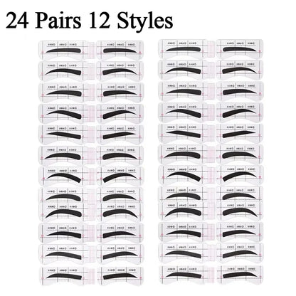Waterproof Eyebrow Stamp Shaping Kit – Long-Lasting Powder with Templates & Brushes for Natural Brows