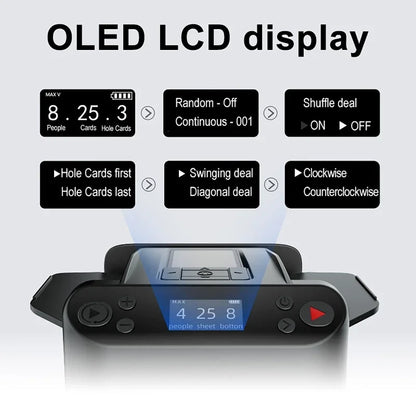 360° Rotating Automatic Card Shuffle Dealer Machine – 2-in-1 Shuffling & Dealing Tool for Poker, Party Games, and Outdoor Use