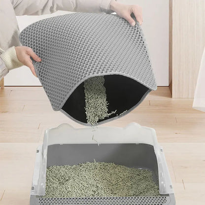Waterproof Double-Layer Cat Litter Mat – Trapping Clean Pad for Litter Box | EVA Pet Mat for Cats
