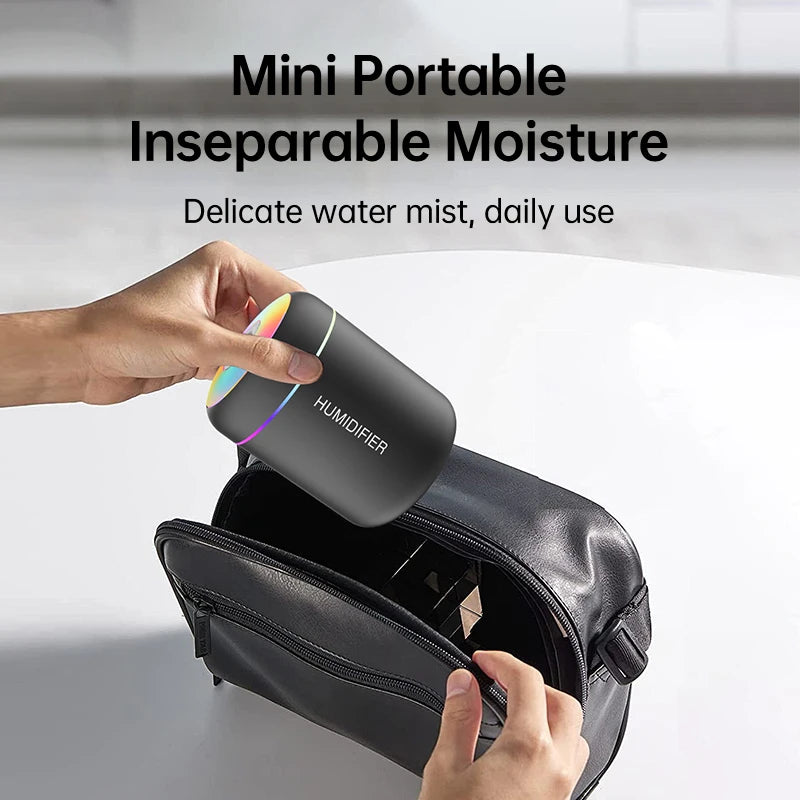 180ML USB Mini Aroma Humidifier – Ultrasonic Diffuser with LED Light for Home, Car & Bedroom