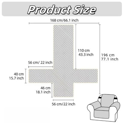 Waterproof Recliner Sofa Cover with Side Pockets - Solid Color, Removable, Machine Washable Furniture Protector for Living Room