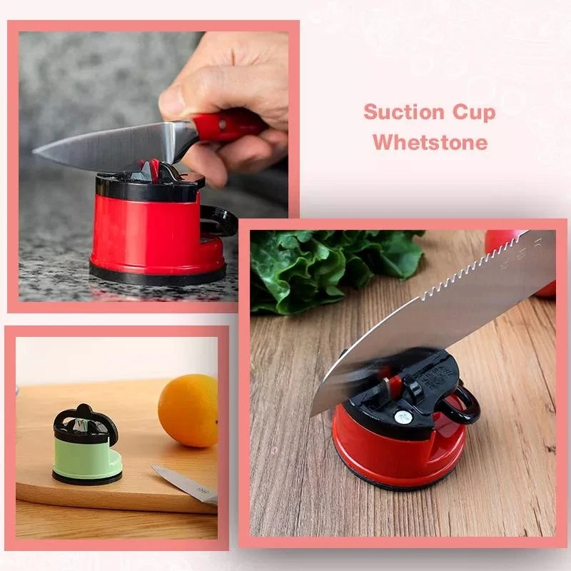 KEMORELA Suction Knife Sharpener – Easy, Safe, Manual Sharpening Tool for Chef & Damascus Kitchen Knives