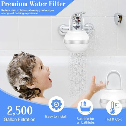 BPA-Free Bath Ball Water Filter for Tub - Chlorine Removal, Improves Water Quality, Softer Smoother Skin