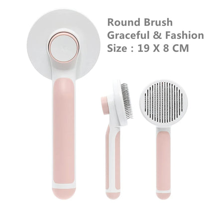 Pumpkin Pet Brush – Self-Cleaning Slicker Brush for Dogs & Cats, Removes Loose Undercoat & Tangles, Gentle Grooming Comb