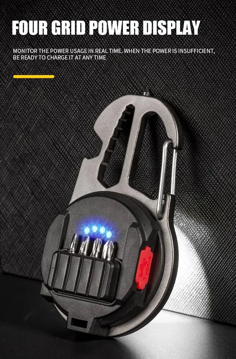 Mini Magnetic LED Work Light – Portable COB Flashlight & Emergency Keychain Tool (500LM)