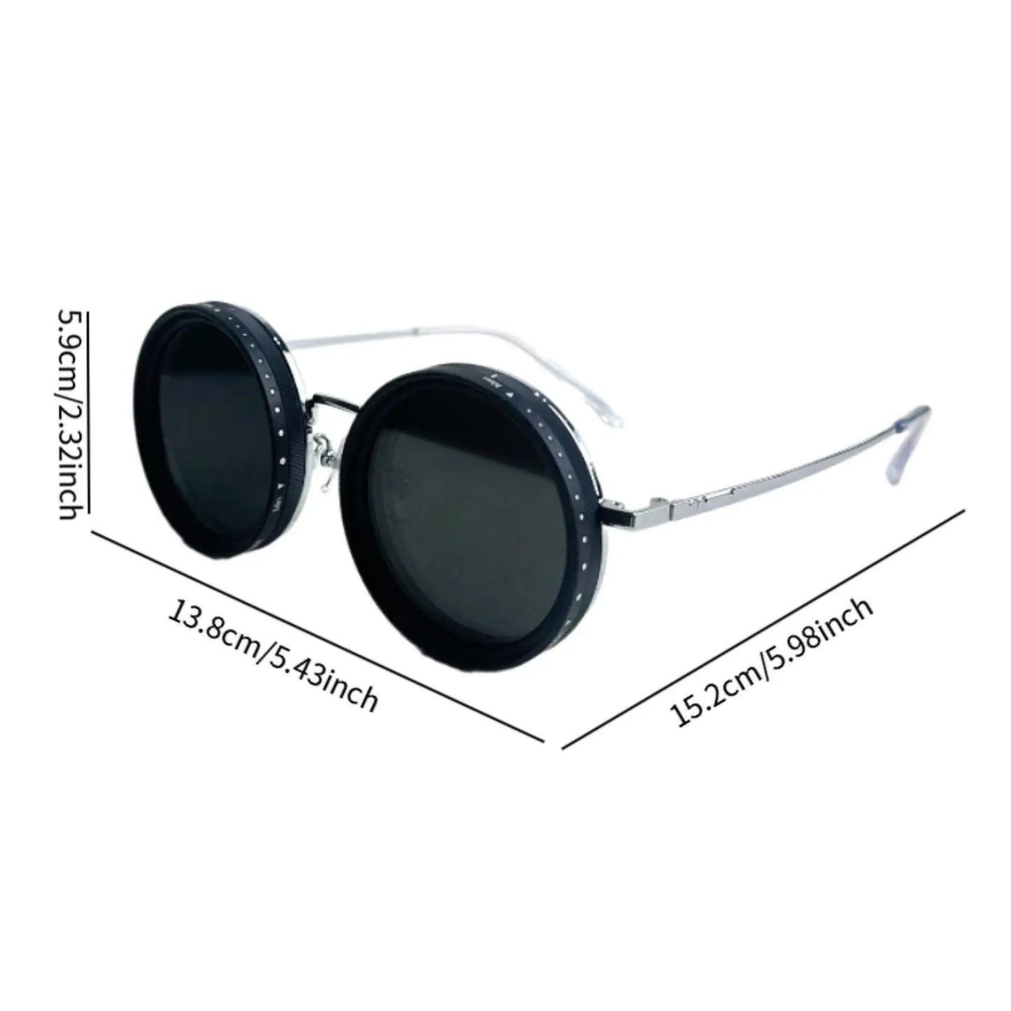 Adjustable Tint Polarized Sunglasses - Retro Round Frame for Outdoor Sports, Travel, Fishing & Casual Wear