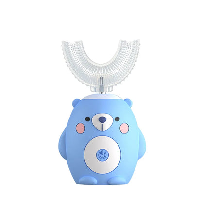 360° U-Shaped Sonic Electric Toothbrush for Kids - USB Rechargeable, Smart Timer, Blue Light Sterilization, IPX7 Waterproof