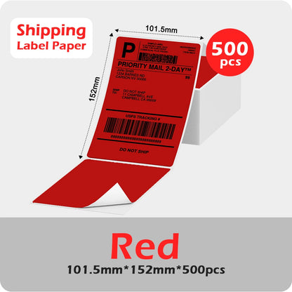 Phomemo 4x6 Thermal Shipping Label Paper – 500 Fanfold Labels, 100x150mm, Compatible with Zebra, Rollo, Phomemo, MUNBYN, Jiose & More