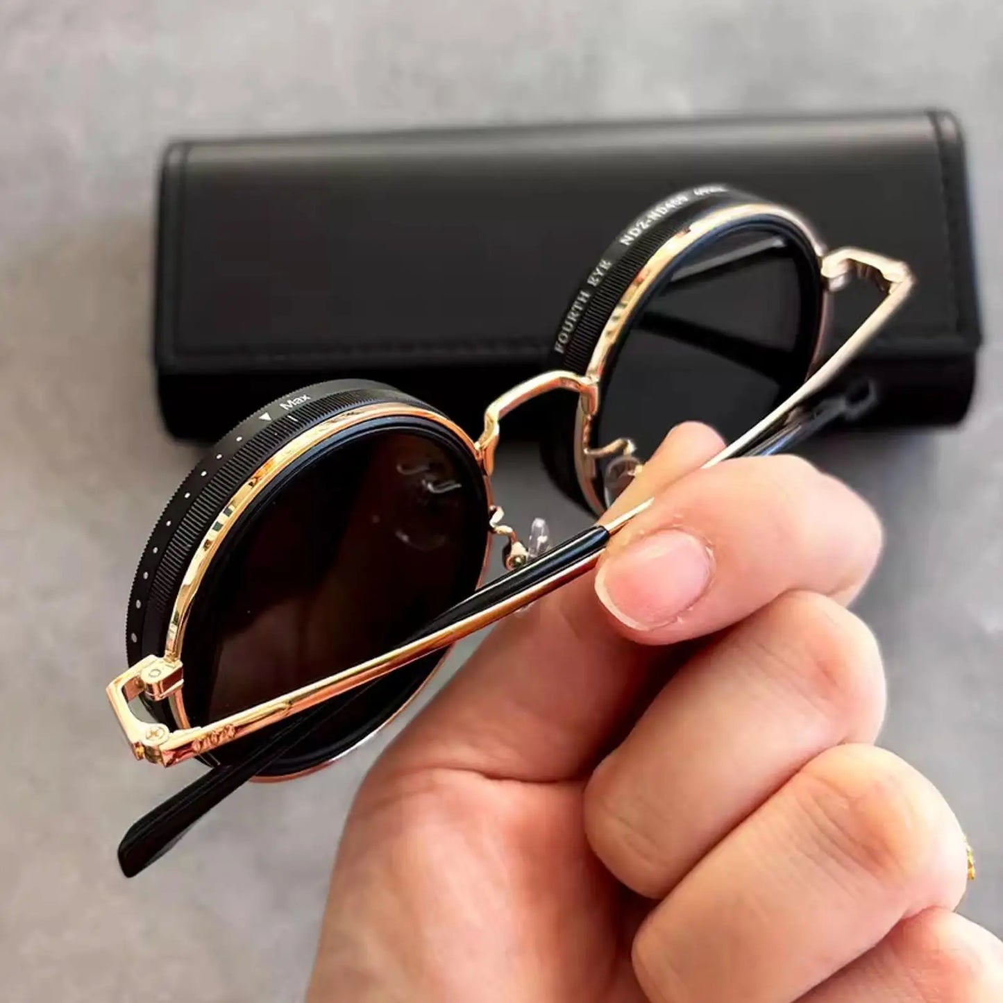 Adjustable Tint Polarized Sunglasses - Retro Round Frame for Outdoor Sports, Travel, Fishing & Casual Wear