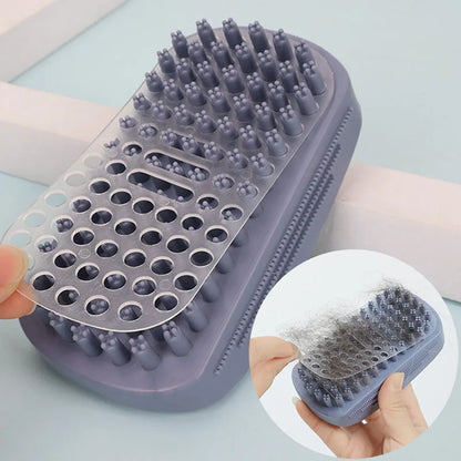 Silicone Pet Bath & Grooming Brush – Gentle Shampoo Brush with Scalp Massager for Hair Removal & Daily Pet Care