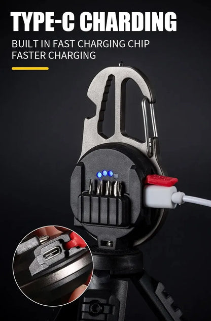 Mini Magnetic LED Work Light – Portable COB Flashlight & Emergency Keychain Tool (500LM)