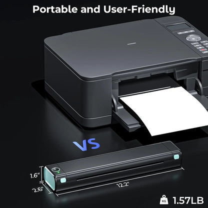 Phomemo 210mm A4 Thermal Photo Printer – Portable Bluetooth Mini Photo Printer with 1200mAh Battery